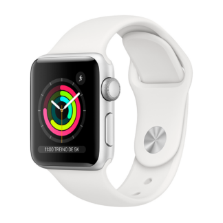 Apple Watch series 3 38mm Silver (GPS) - Saúde de bateria: 🔋84% (SEMINOVO)