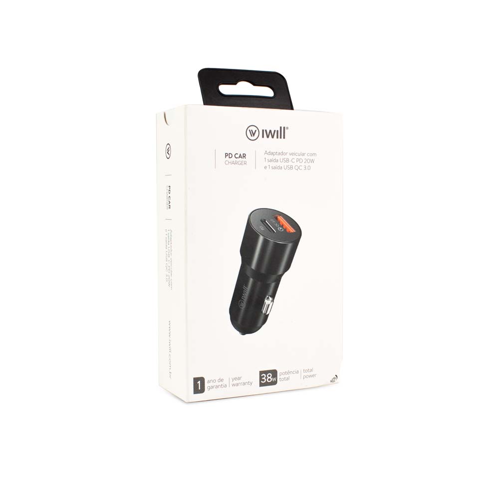 Adaptador Veicular PD Car Charger - 1 USB-C 20W e 1 USB QC 3.0 - Image 2